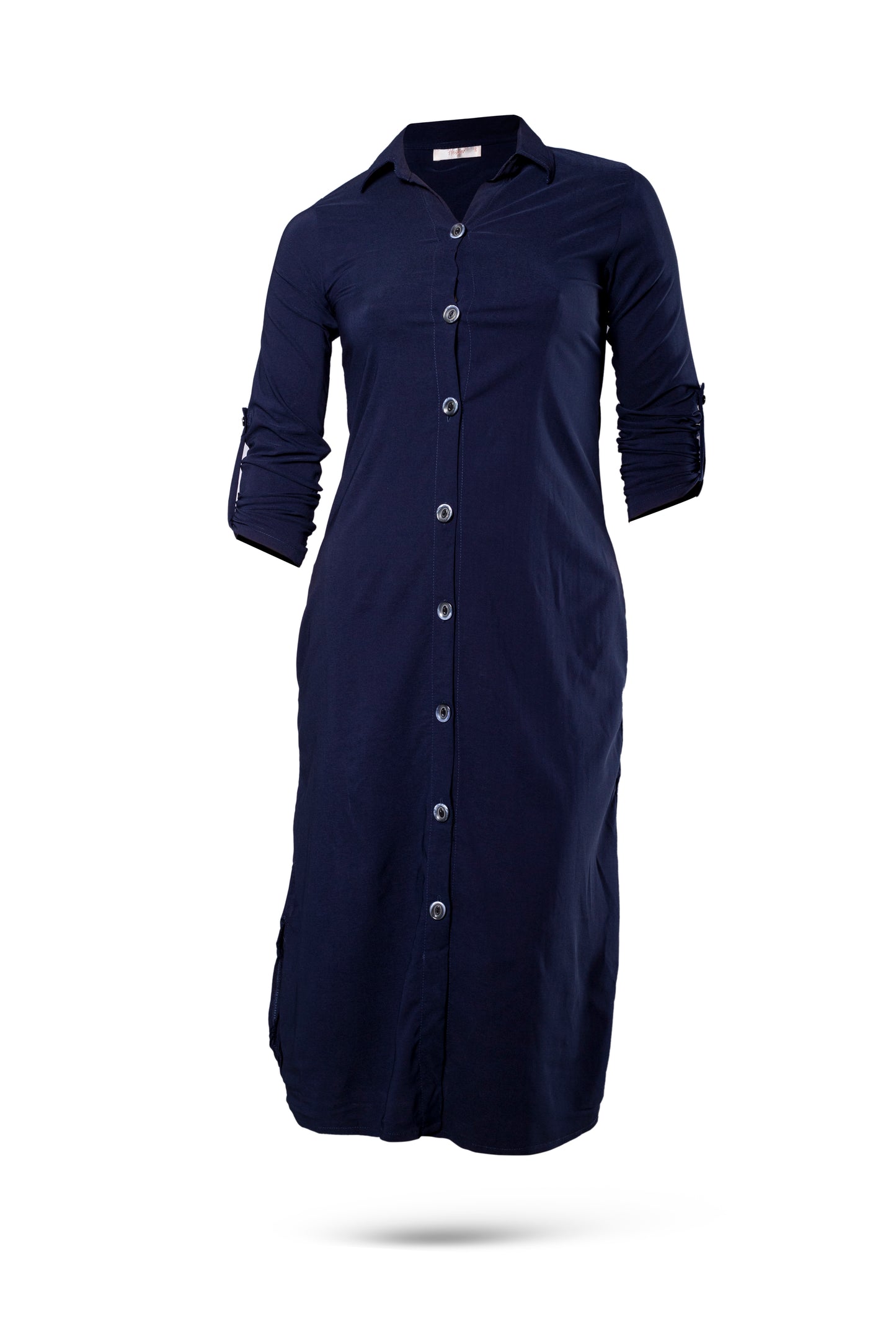 plain dress with buttons all way long, long sleeves