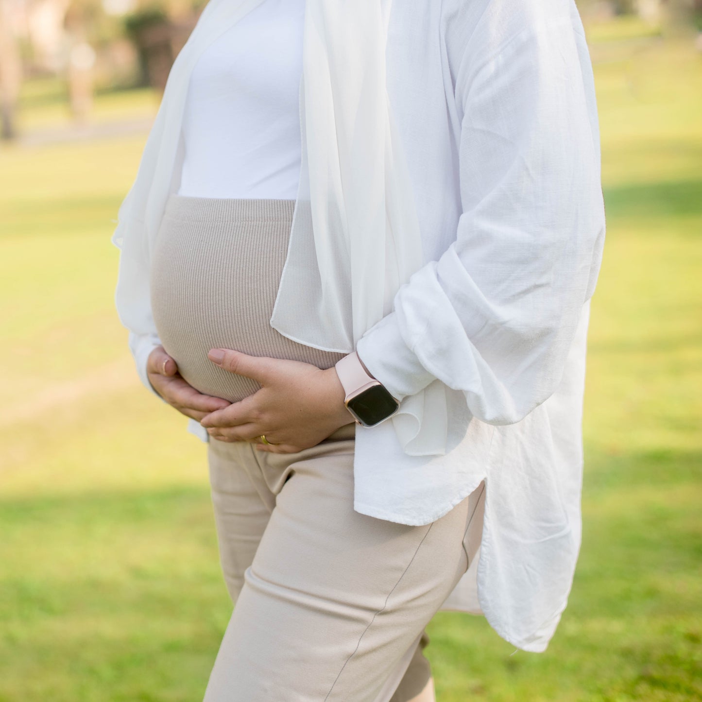 Maternity straight Pant Gabardine with cotton high waist