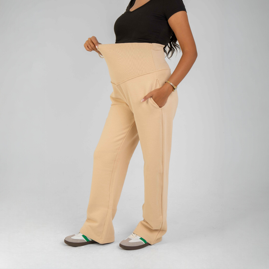 French terry maternity pants