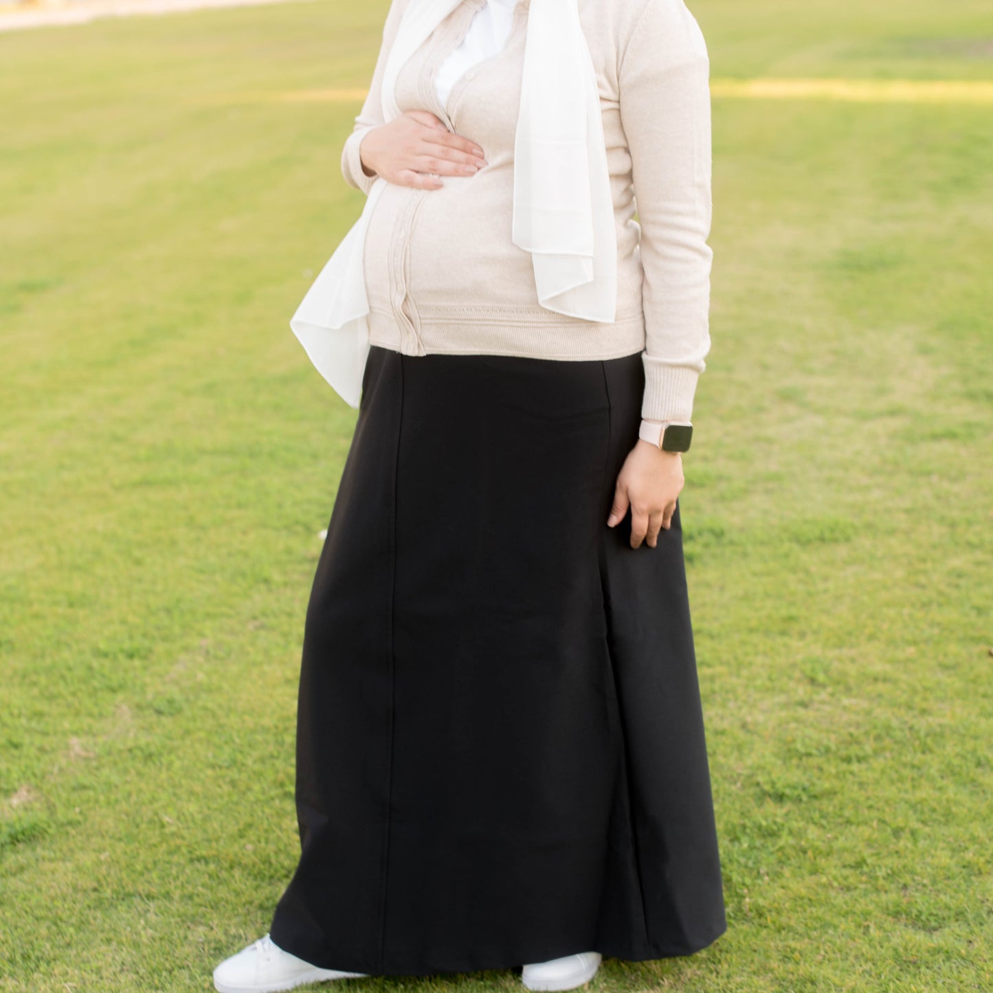 Maternity Skirt Gabardine wide bottom with cotton high waist