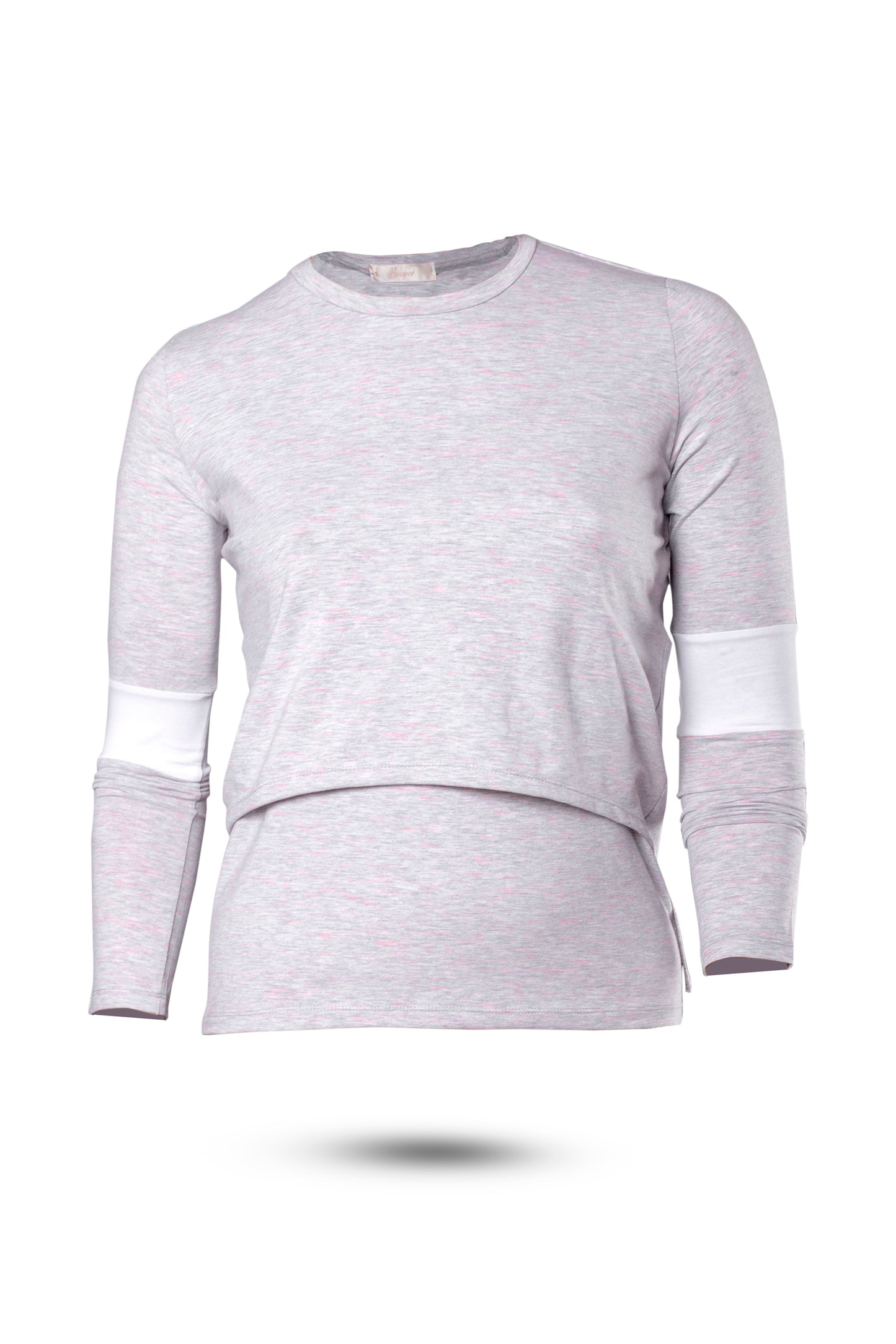 Basic nursing shirt with strip on the long sleeves