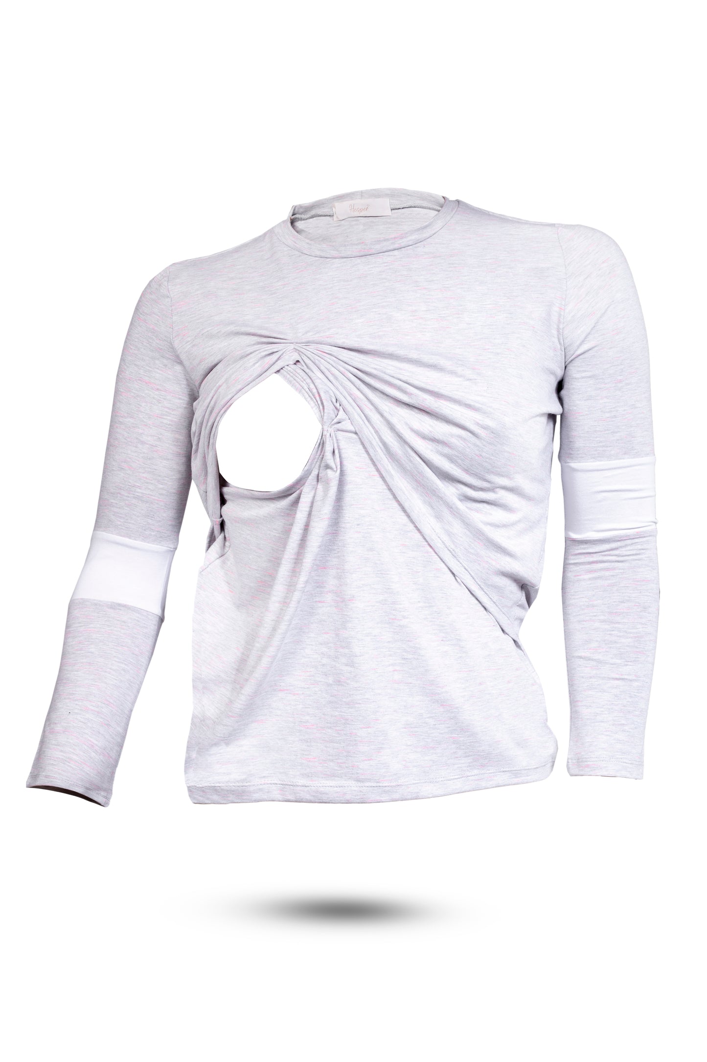 Basic nursing shirt with strip on the long sleeves