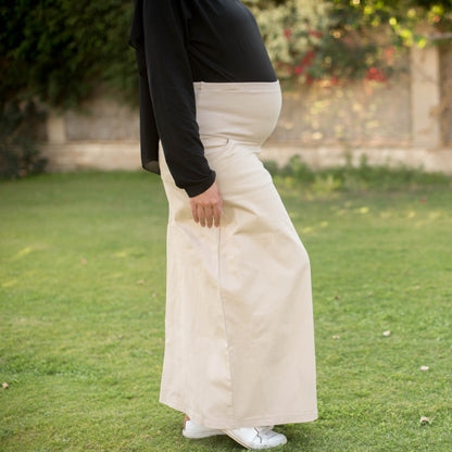 Maternity Skirt Gabardine wide bottom with cotton high waist