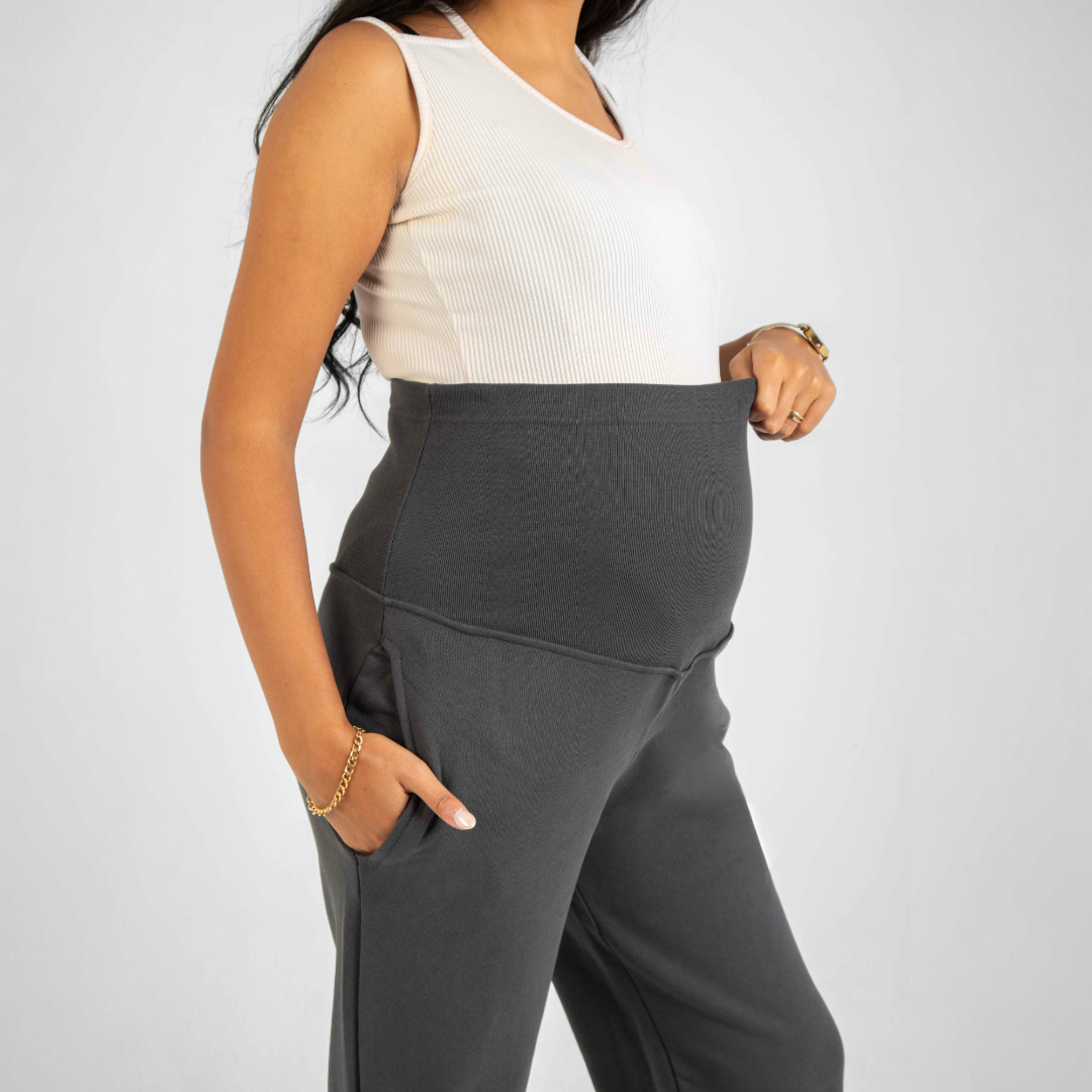 French terry maternity pants