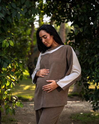 Waterfall Nursing and Maternity Oversized Top with Belt