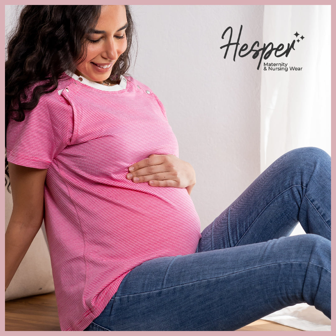 SummerEase Half Sleeve Snap Nursing Maternity T-Shirt