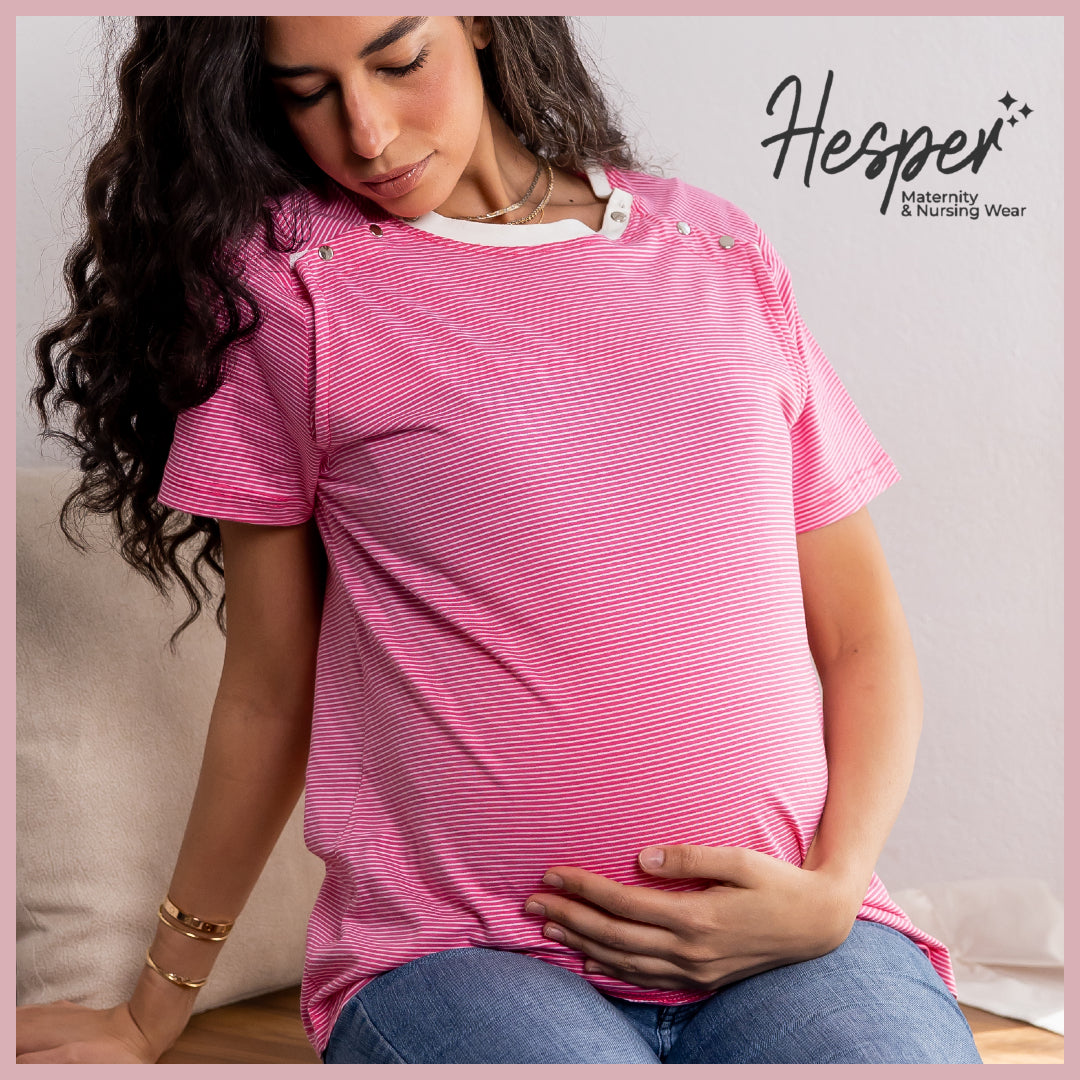 SummerEase Half Sleeve Snap Nursing Maternity T-Shirt