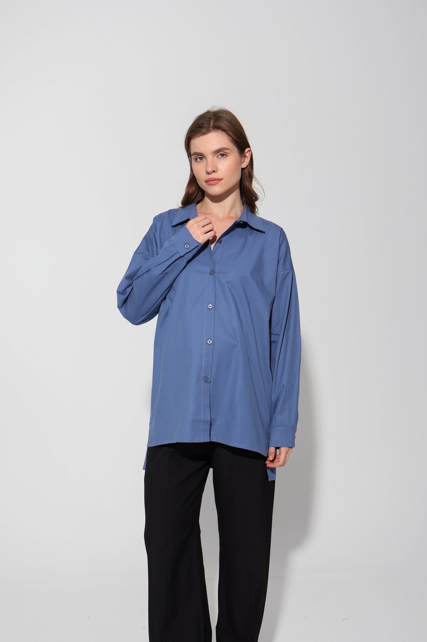 Oversized Cotton Maternity Shirt