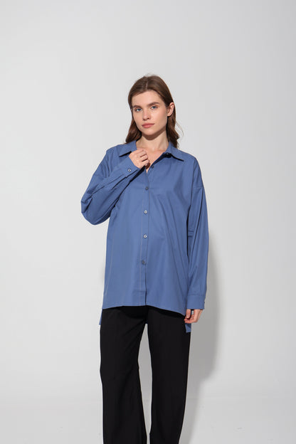 Oversized Cotton Maternity Shirt