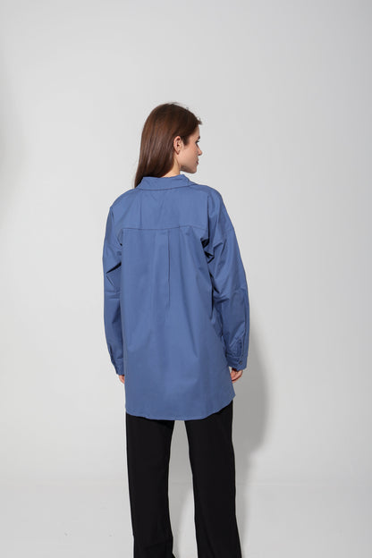 Oversized Cotton Maternity Shirt