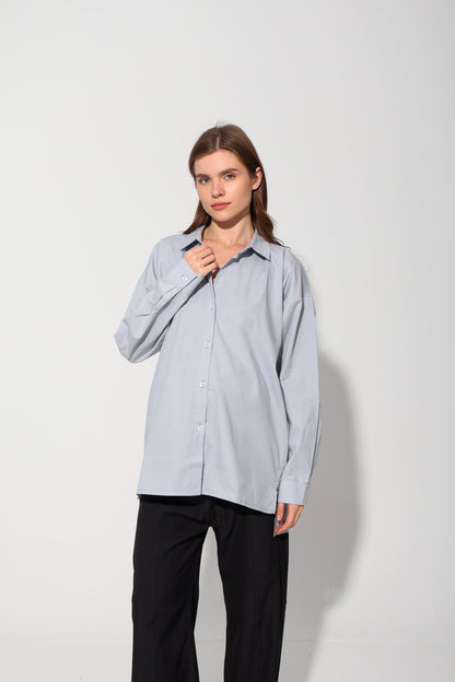 Oversized Cotton Maternity Shirt