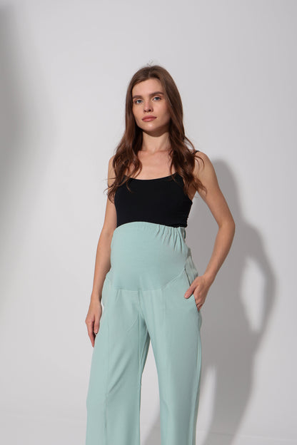 Tailored Formal Over-Belly Straight-Leg Maternity Pants