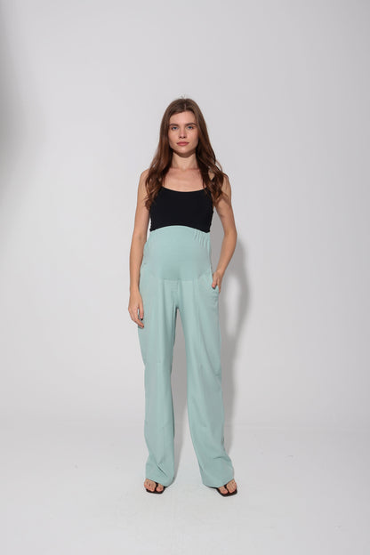 Tailored Formal Over-Belly Straight-Leg Maternity Pants