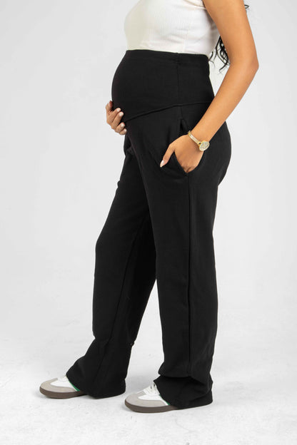 French terry maternity pants