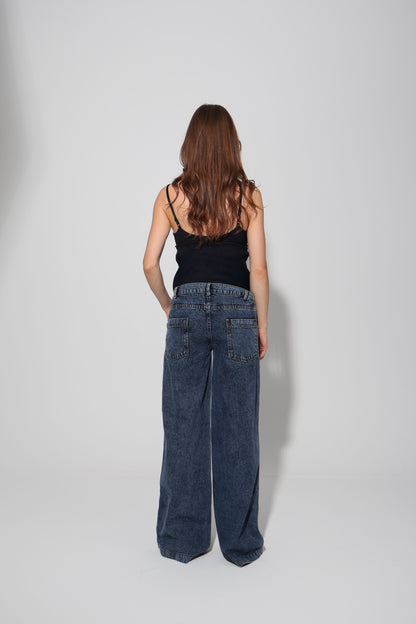 Conical Wide-Leg Maternity Jeans with Over-Belly Waist