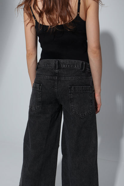 Conical Wide-Leg Maternity Jeans with Over-Belly Waist