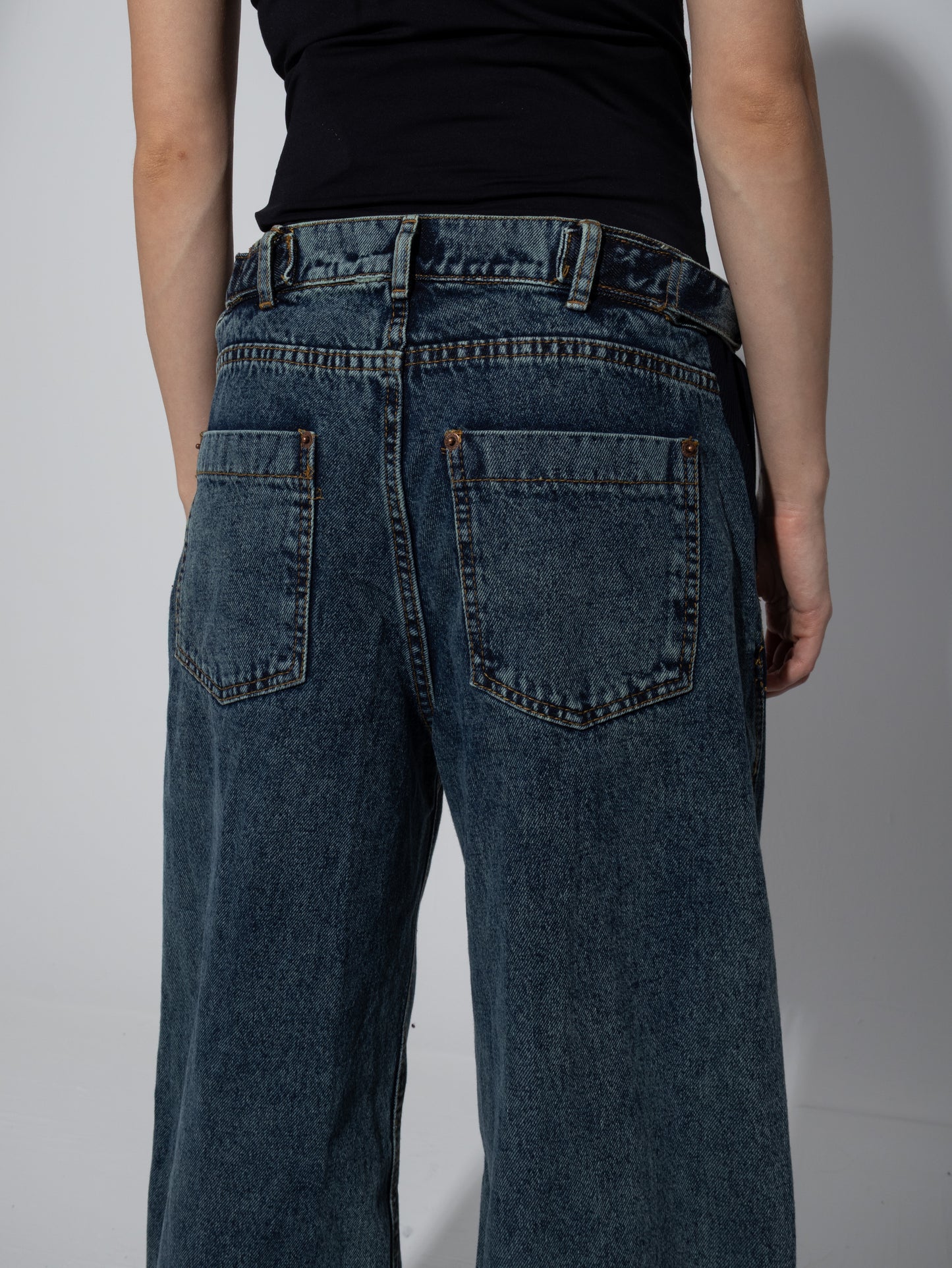 Turn-Up Under-Belly Straight-Leg Maternity Jeans