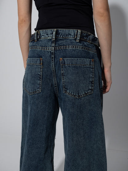 Turn-Up Under-Belly Straight-Leg Maternity Jeans