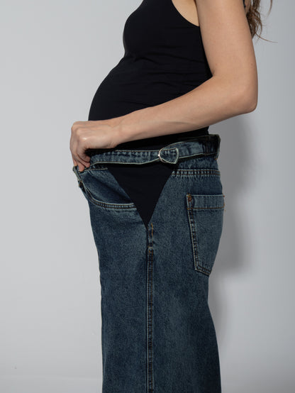 Turn-Up Under-Belly Straight-Leg Maternity Jeans
