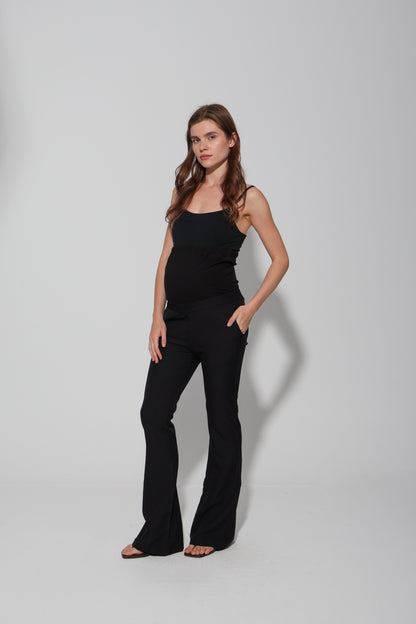 Tailored Formal Over-Belly Flare Maternity Pants