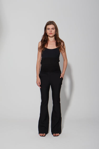 Tailored Formal Over-Belly Flare Maternity Pants