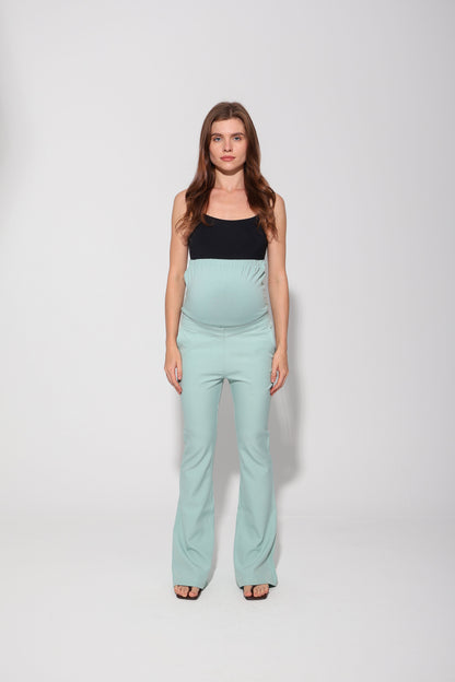 Tailored Formal Over-Belly Flare Maternity Pants