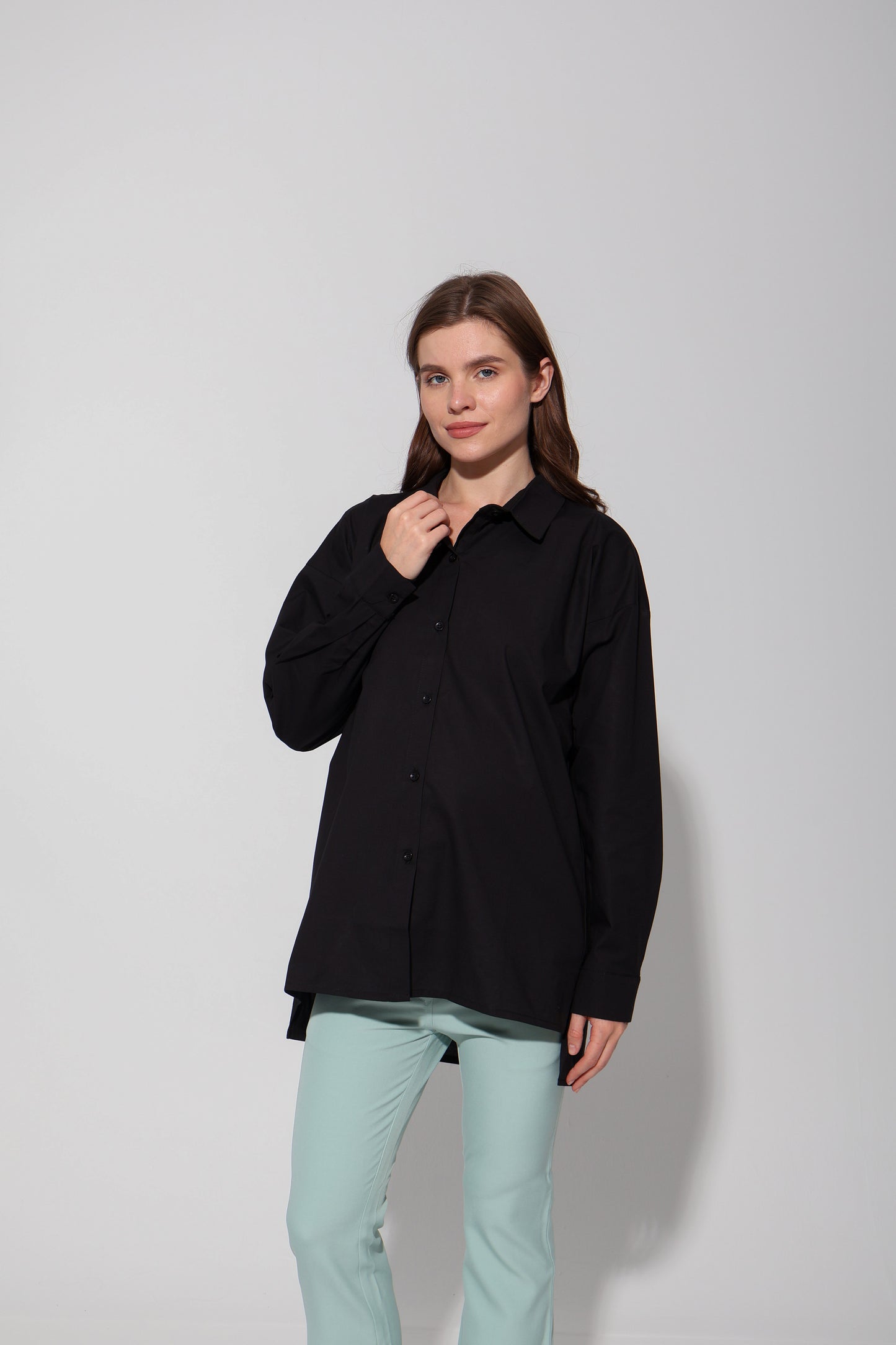 Oversized Cotton Maternity Shirt