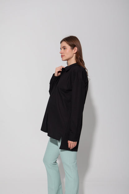 Oversized Cotton Maternity Shirt