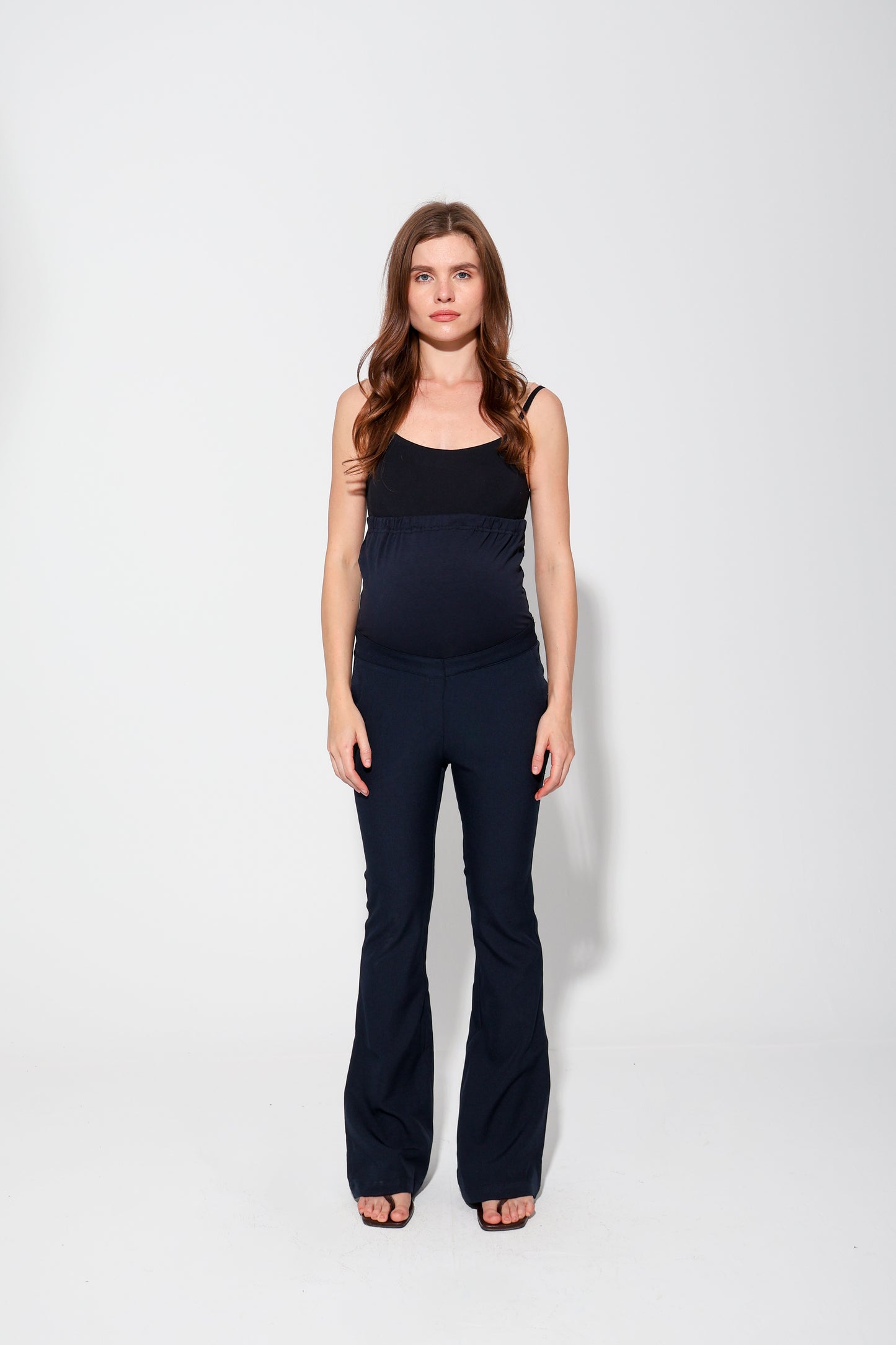 Tailored Formal Over-Belly Flare Maternity Pants