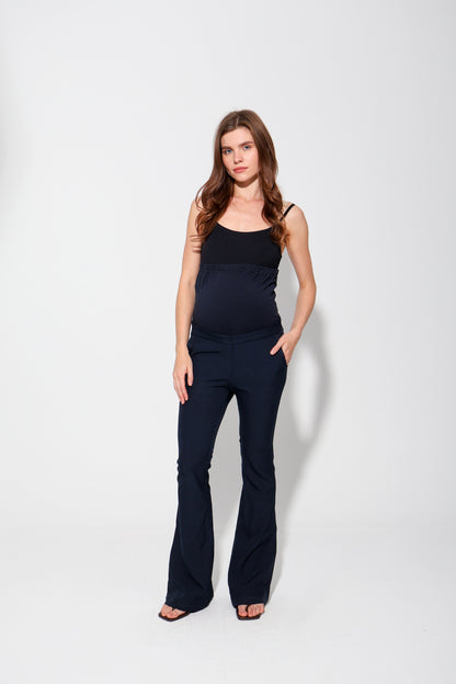 Tailored Formal Over-Belly Flare Maternity Pants